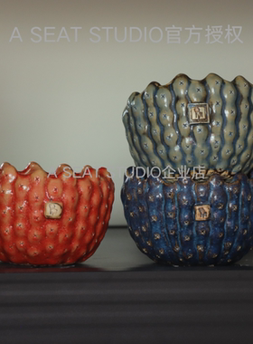 A SEAT STUDIO泰国进口 星芒窑变釉块根绿植手工花盆