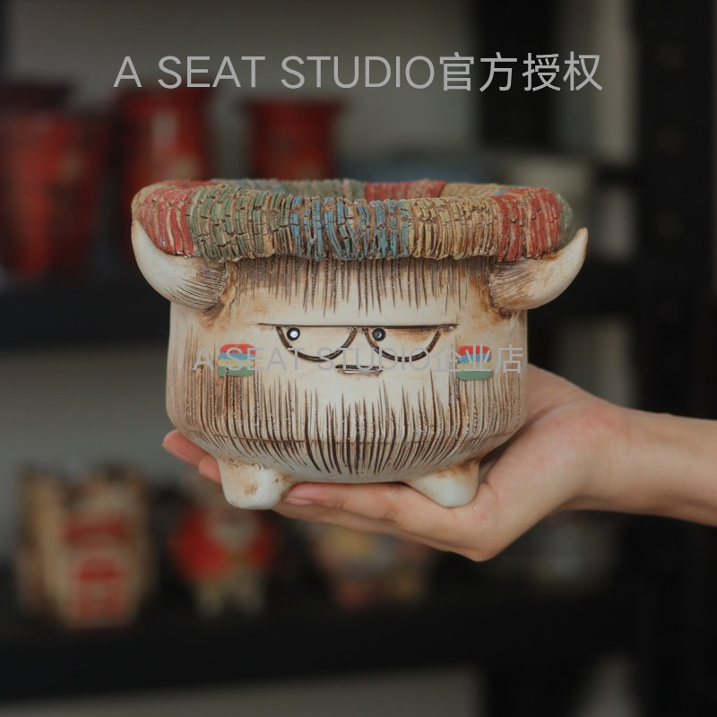 A SEAT STUDIO泰国进口彩色小酋长块根绿植手工花盆