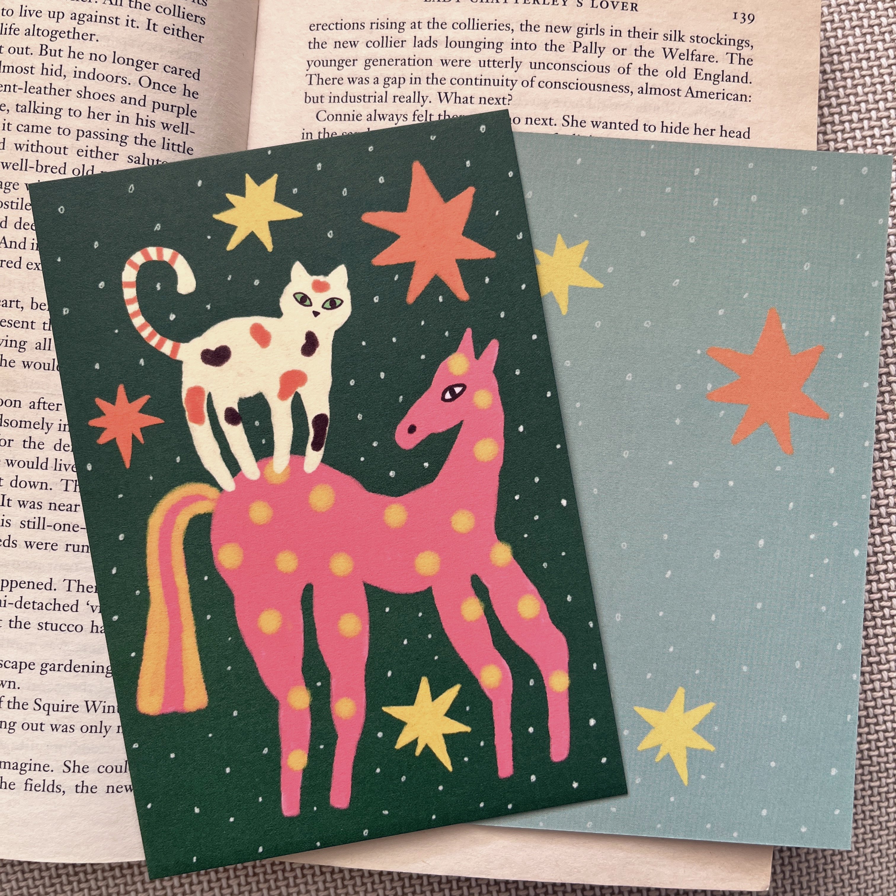 anly明信片｜马与骑马的猫 马年贺卡 新年祝福 原创 手绘装饰手帐,文具电教/文化用品/商务用品,贺卡/明信片,淘宝优惠券,粉丝福利购,淘宝优惠卷