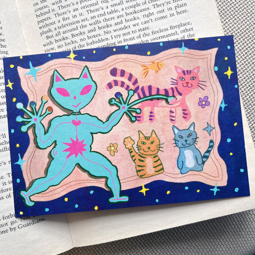 anly明信片｜外星猫画猫 原创插画手绘 贺卡