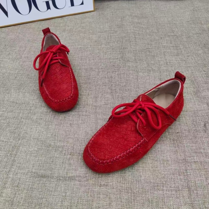 2026早春新款真皮女鞋圆头平底系带软底软面反绒牛皮豆豆鞋乐福鞋,女鞋,乐福鞋（豆豆鞋）,淘宝优惠券,粉丝福利购,淘宝优惠卷