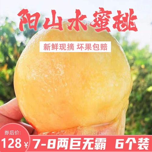 正宗无锡阳山水蜜桃现摘特大白凤湖景软桃子7-8两6个装顺丰空运