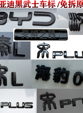 25款比亚迪车标盖字标贴改装黑色宋秦plus汉海豹06唐宋秦L智驾版