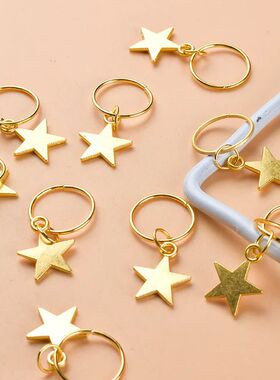 10Pcs Gold Star Twist Braid Hair Ornament for Women Charming