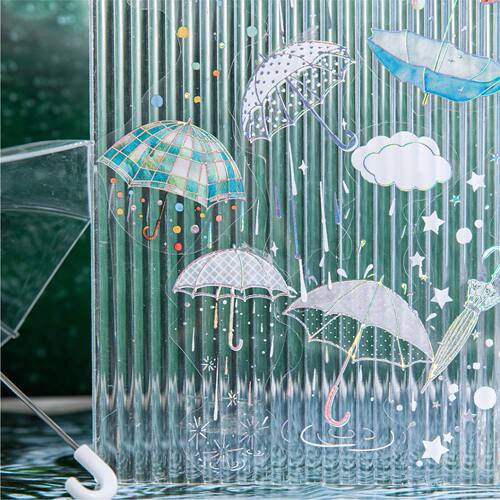 20 pcs Rainy Season Umbrella Theme PET Stickers Scrapbook De