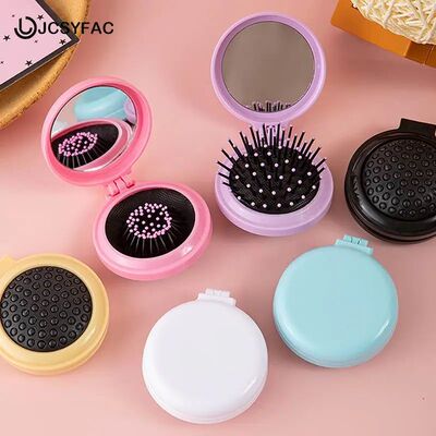 Traveling Small Size Hair Comb With Folding Mirror Portable