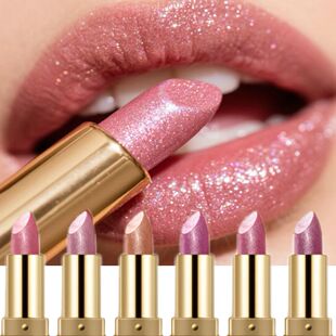 6-pack of shimmery matte lipsticks - easy to apply long-last