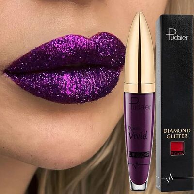 18 Colors Glitter Lip Gloss Waterproof Long Lasting Diamond