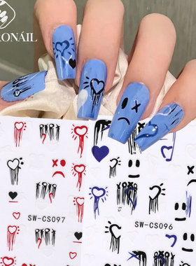 Hot Girl Style Graffiti Nail Stickers Tomboy Song Yuqi Mille