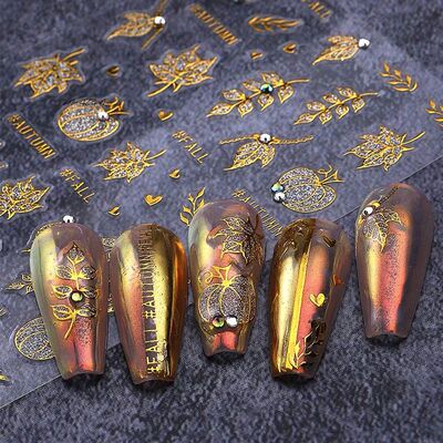 1/4Pcs Halloween Cute Spider Nail Stickers Slide Decals Mani