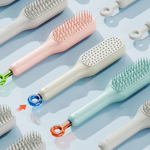 Self-Cleaning Hair Brush Anti-Static Massage Comb Retractabl