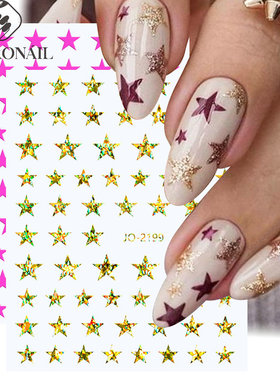 Nail Stickers 12 Color Classic Star Laser Gold Laser Silver