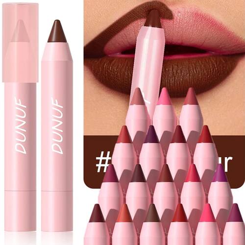 Sexy Dark Red Brown Lipstick Pencil Matte 18 Colors Lip Line