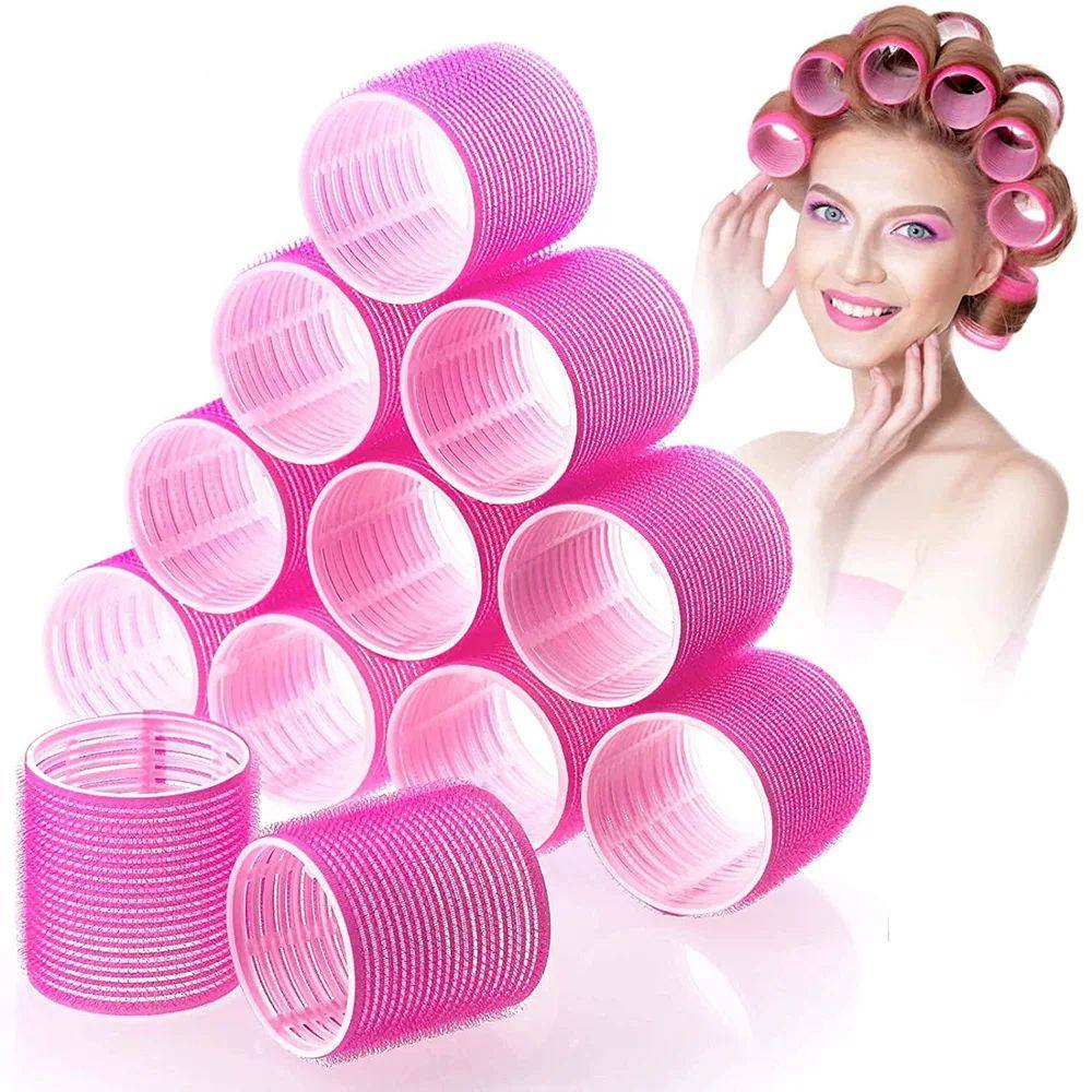 6pcs Self-Grip Hair Rollers Heatless Hair Curlers No Heat Ha