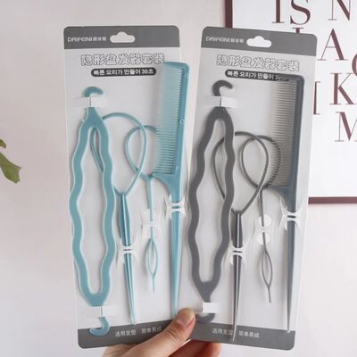 4pcs Braiders Ponytail Creator Plastic Loop Styling Tools Bl