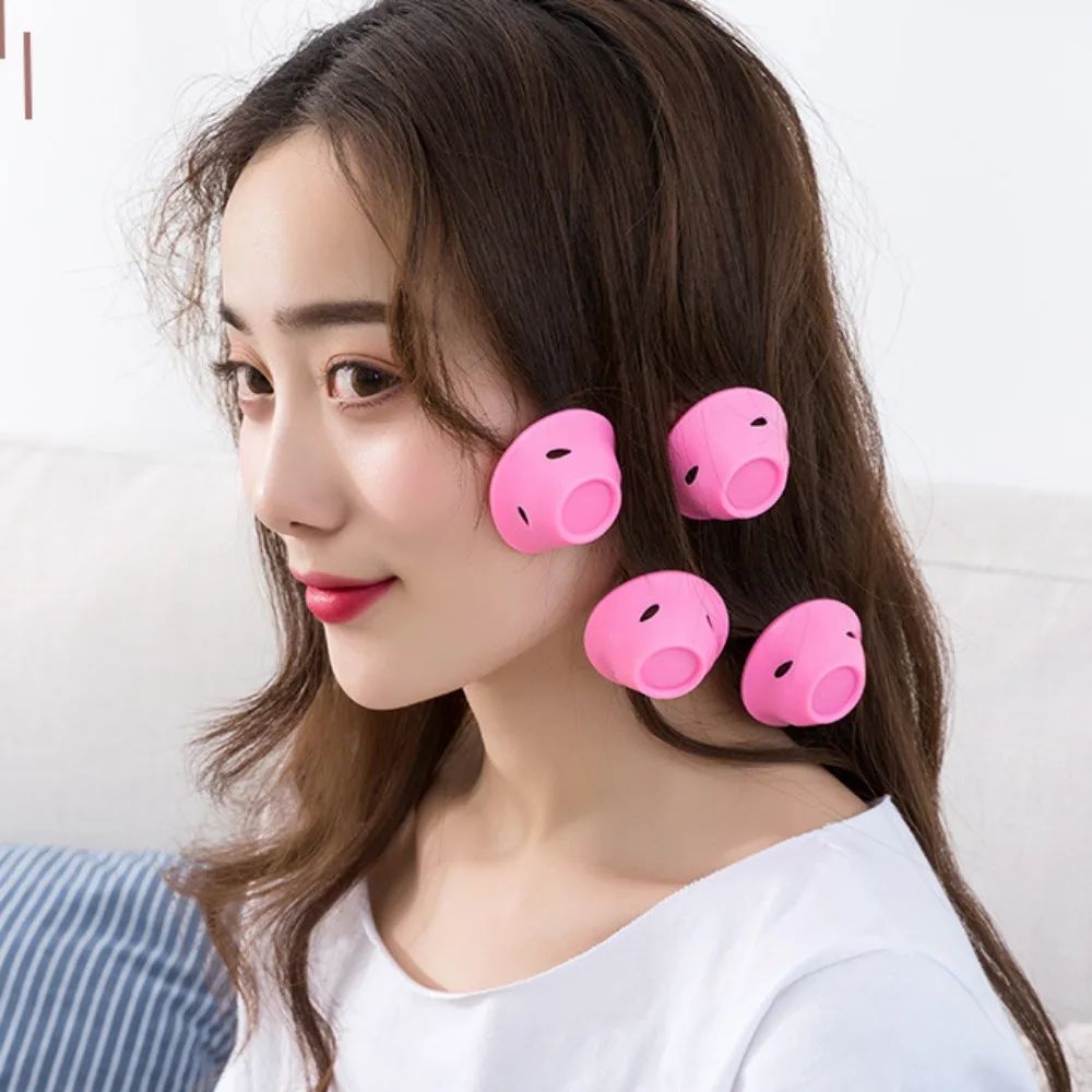 10pcs Soft Rubber Silicone Heatless Hair Curler Twist Roller