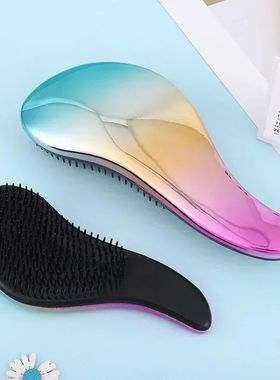 1pc Magic Anti-static Hair Brush Handle Plastic Electroplate
