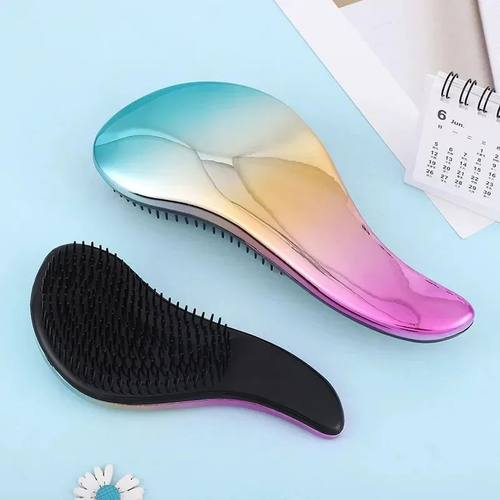 1pc Magic Anti-static Hair Brush Handle Plastic Electroplate