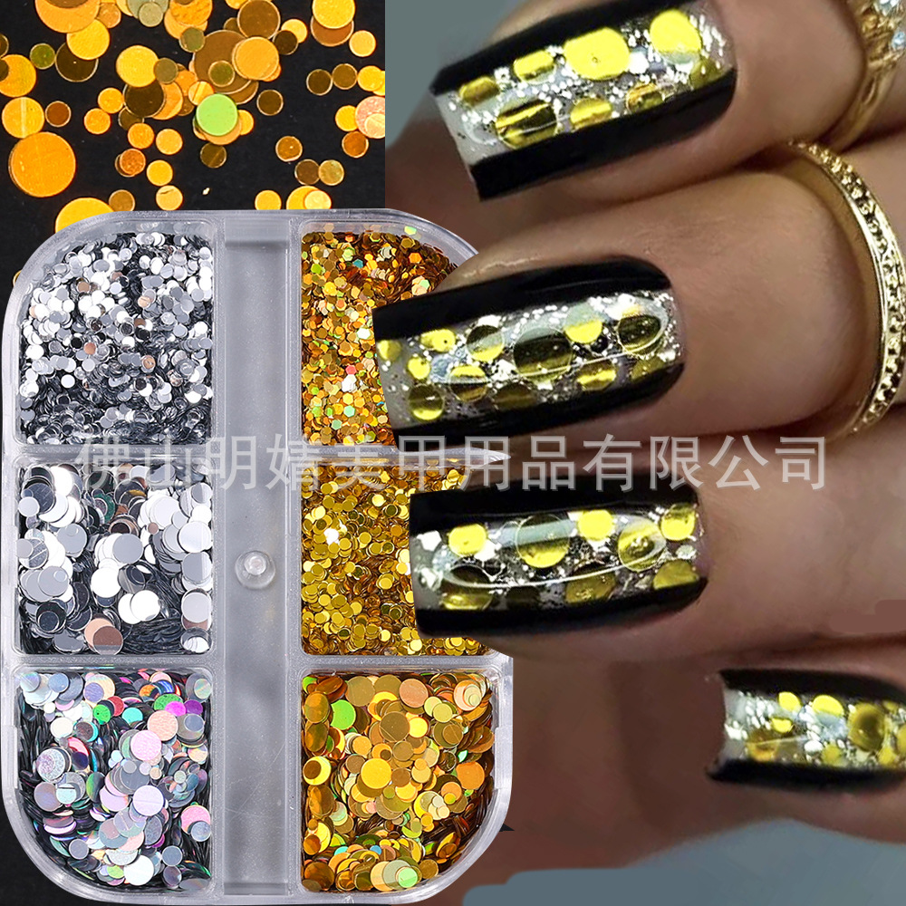 Nail Glitter Disc Jewelry Japanese Gold And Silver Size Mixe