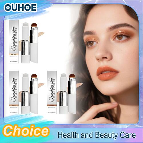 2-in-1 Color-Changing Foundation Liquid Stick Lasting Concea