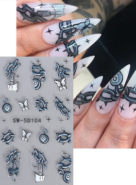Halloween Nail Sticker Dark Style 5d Anaglyph Stereo Nail St