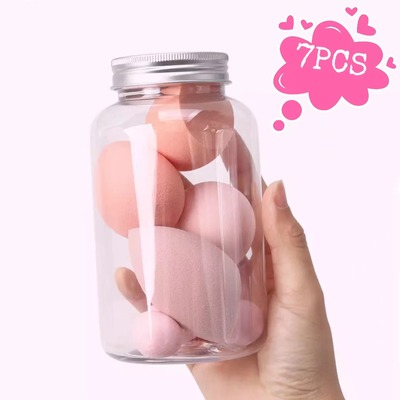 7 PCS Bottle Makeup Puff Set Female Giant Foundation Makeup