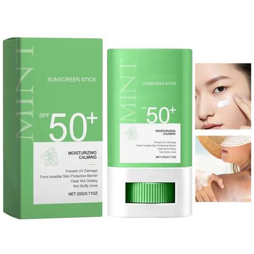 1pc Sunscreen Stick SPF 50+ Invisible Broad-Spectrum Face Su