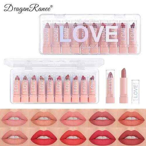 Mini Matte Lipstick Gift Set 10 Colors Saturated Velvet Fini