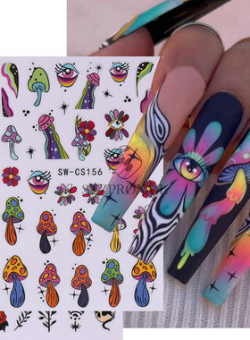 Nail Sticker 3d Color Mushroom Devil's Eye Cartoon Snake Nai