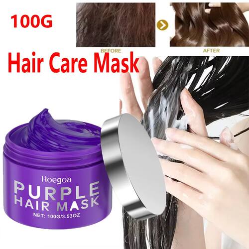 Purple Keratin Hair Mask for Repair Damaged Frizzy Hair Soft