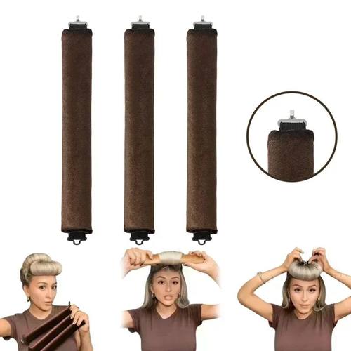 3Pc Heatless Curling Rod Satin blowout Lazy Hair Curlers ove