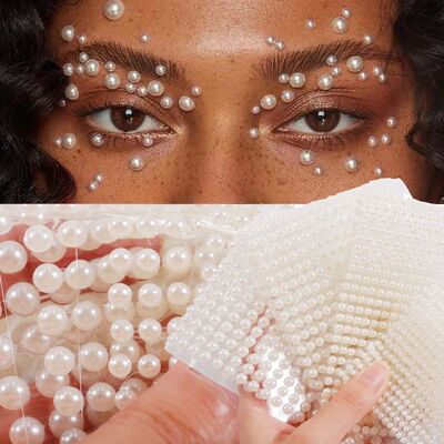 3D Pearl for Eyes Face Makeup Temporary Tattoo Self