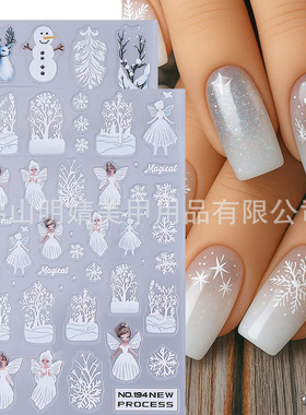 Christmas Nail Sticker Winter Snowflake Fairy Elk Wonderland