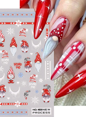Christmas Nail Sticker Thin Tough Snowflake Santa Cake Candy