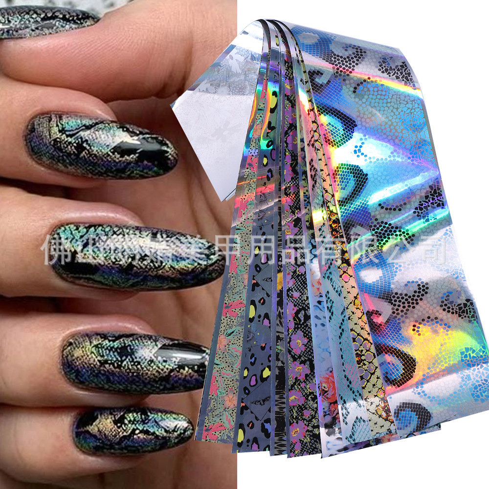 Laser Nail Art Star Transfer Paper Laser Abalone Shell Snake