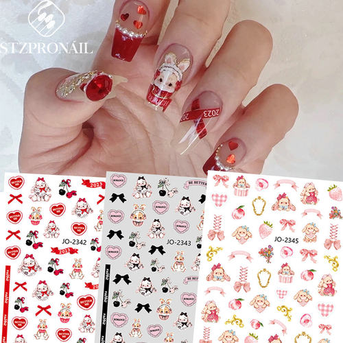 Bunny Nail Sticker Lolita Bunny Dirty Miss Bow Bunny Nail St
