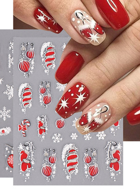 Anaglyph Christmas Nail Sticker 3D Anaglyph Christmas Light