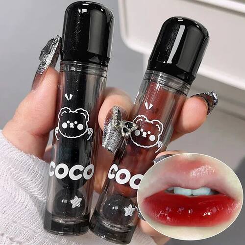 Dark Red Brown Mirror Juice Lip Gloss Non-stick Cup Waterpro