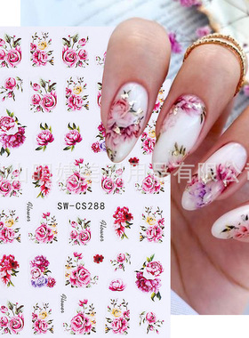 Flower Hanga Sticker Flower Spring And Summer Peony Peach Bl