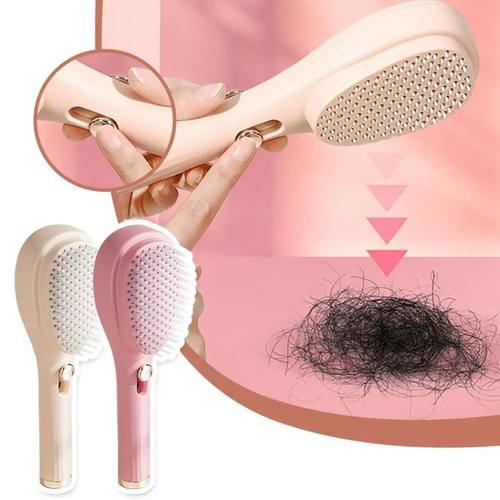 Self-Cleaning Hair Brush Anti-Static Massage Comb Retractabl