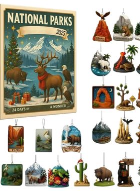 National Park Themed Advent Calendar 24pcs 2D Reflecting Maj