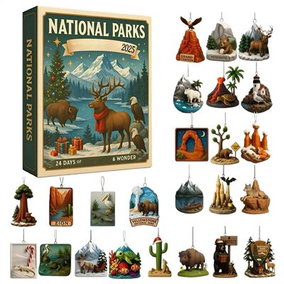 National Park Themed Advent Calendar 24pcs 2D Reflecting Maj