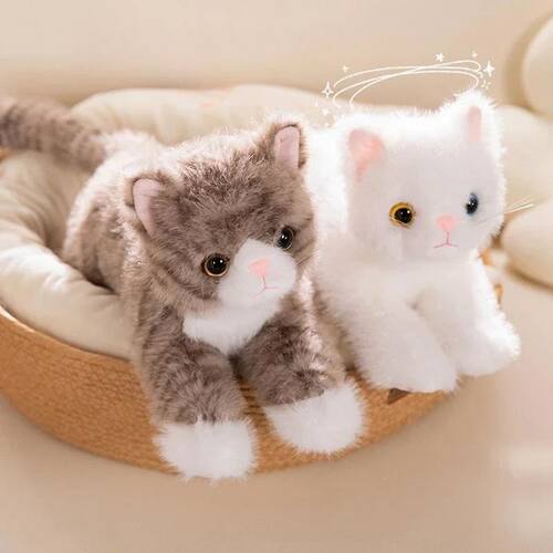 New Cute Simulation Cat Plush Toys Soft Stuffed 5 Colour Kit