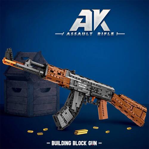AK47 Assault Rifle Model Building Blocks Military Army Weapo