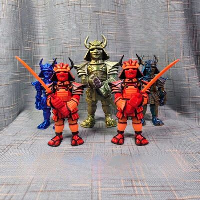3D Printed Joint Movable Japanese Samurai Doll Figurine Gara
