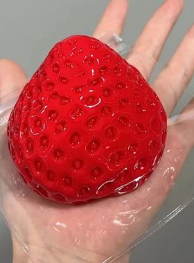 Kawaii Strawberry Taba Squishy Toy Reusable Simulation Straw
