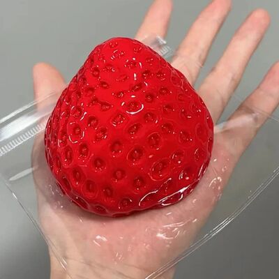 Kawaii Strawberry Taba Squishy Toy Reusable Simulation Straw