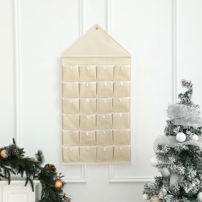 Fabric Chrisrmas Advent Calendar With Roof Countdown 24 Days