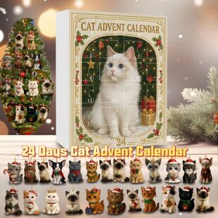 24 Days Cat Advent Calendar 24PCS 2D Acrylic Cute Cats Chris