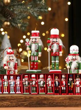 3/4/5Pcs Taotenish Christmas Nutcracker Ornaments Wooden Nut